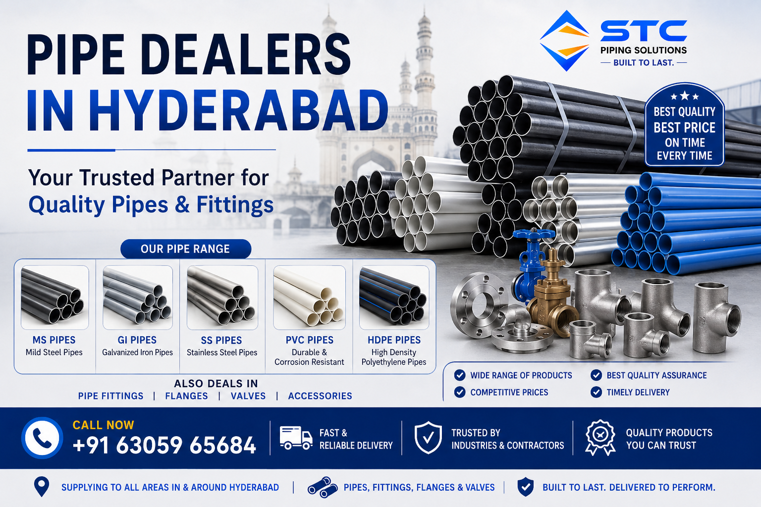 Trusted Pipe Dealers Inventory in Hyderabad