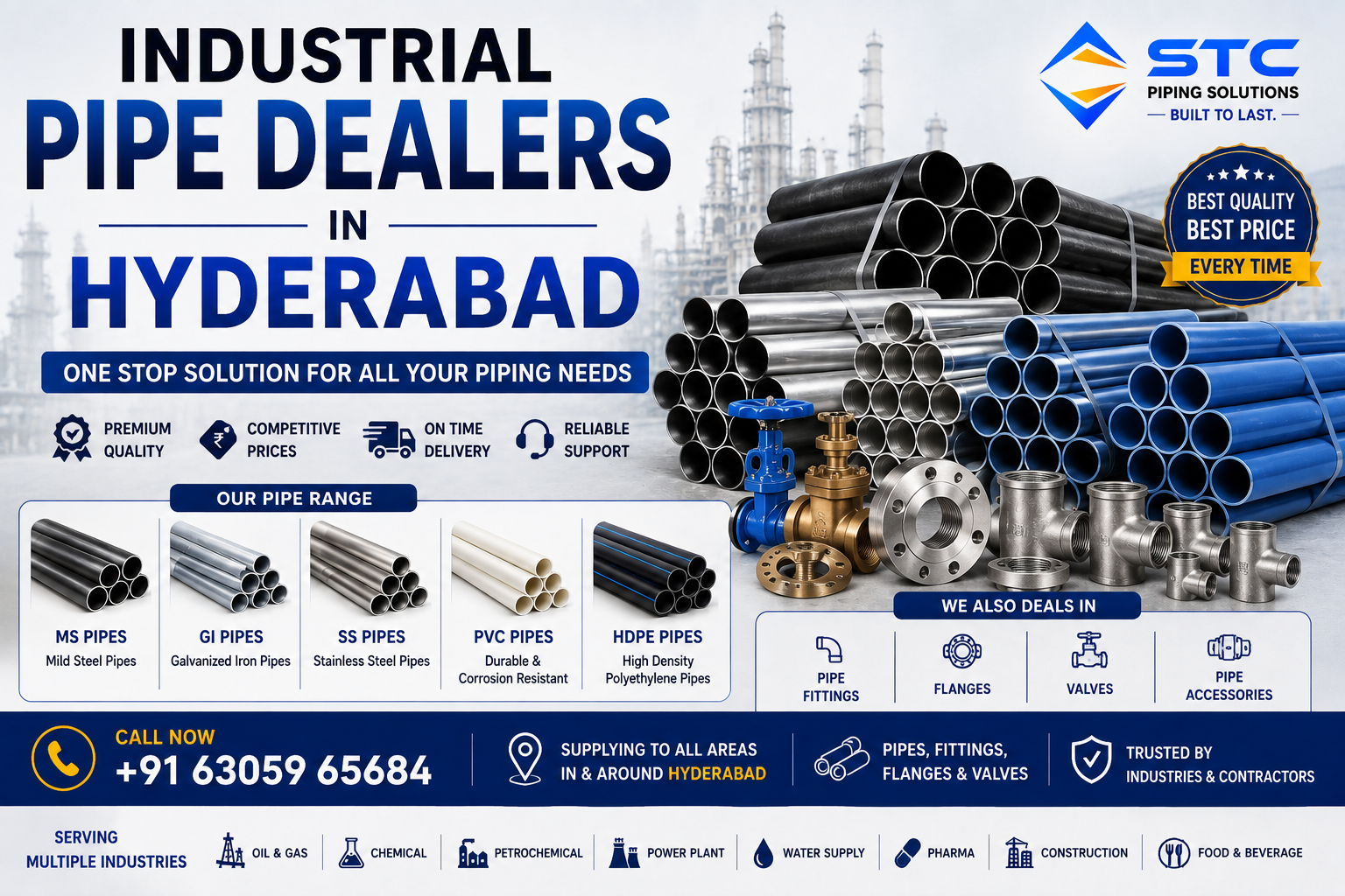 Heavy Duty Industrial Pipes Supplier Hyderabad