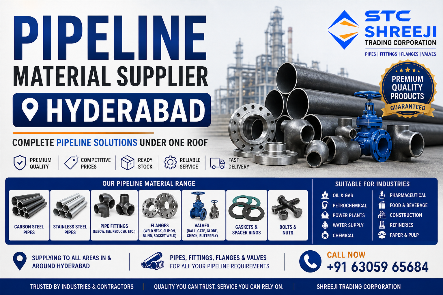 Pipeline Material Supplier Hyderabad