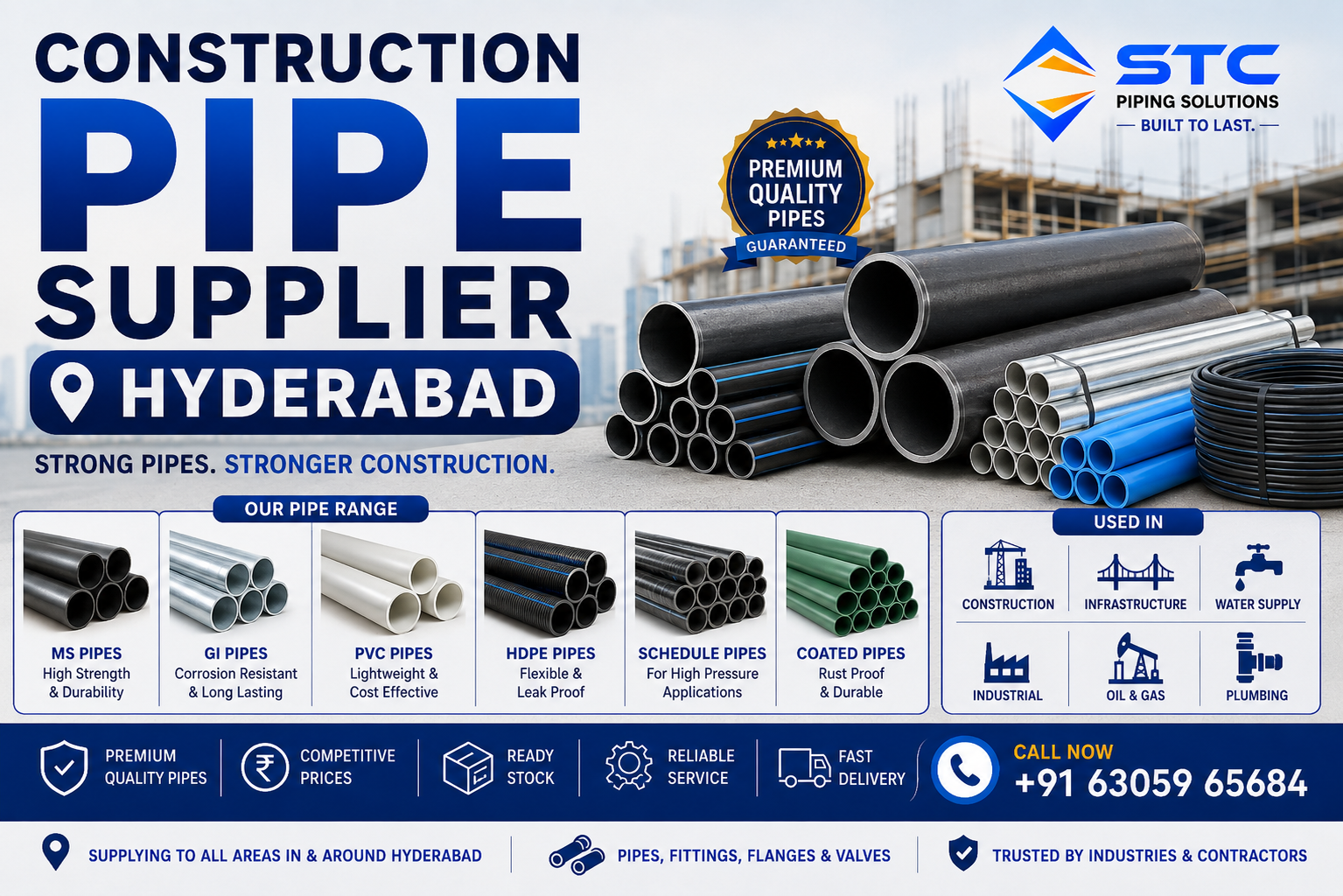 Construction Pipe Supplier Hyderabad